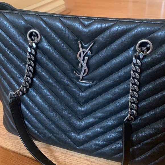 Vintage YSL Black Chevron Tote - Picture 4 of 16